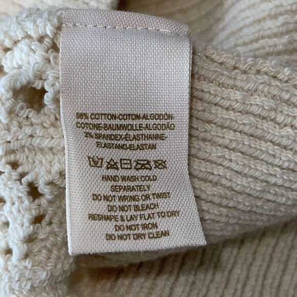 Free People Womens Open Knit Long Sleeve Tunic Sweater Ivory Size Medium NWT - Picture 8 of 11